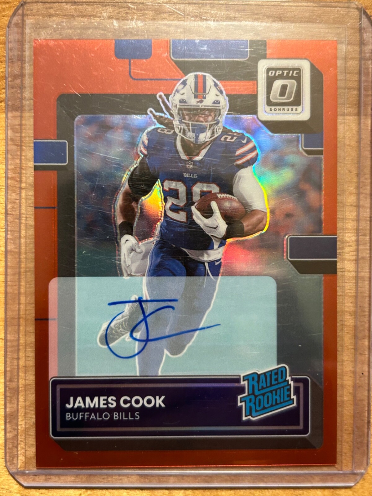 2022 Donruss Optic - James Cook - Rated Rookie - Red Prizm RC Auto SSP /75