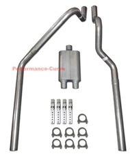 00-03 Dodge Dakota 3.9 4.7 5.9 Mandrel Bent Dual Exhaust W Two Chamber Muffler