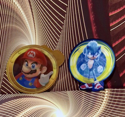 2 Pieces 3D Lenticular Motion Car Sticker Decal Super Mario And Sonic