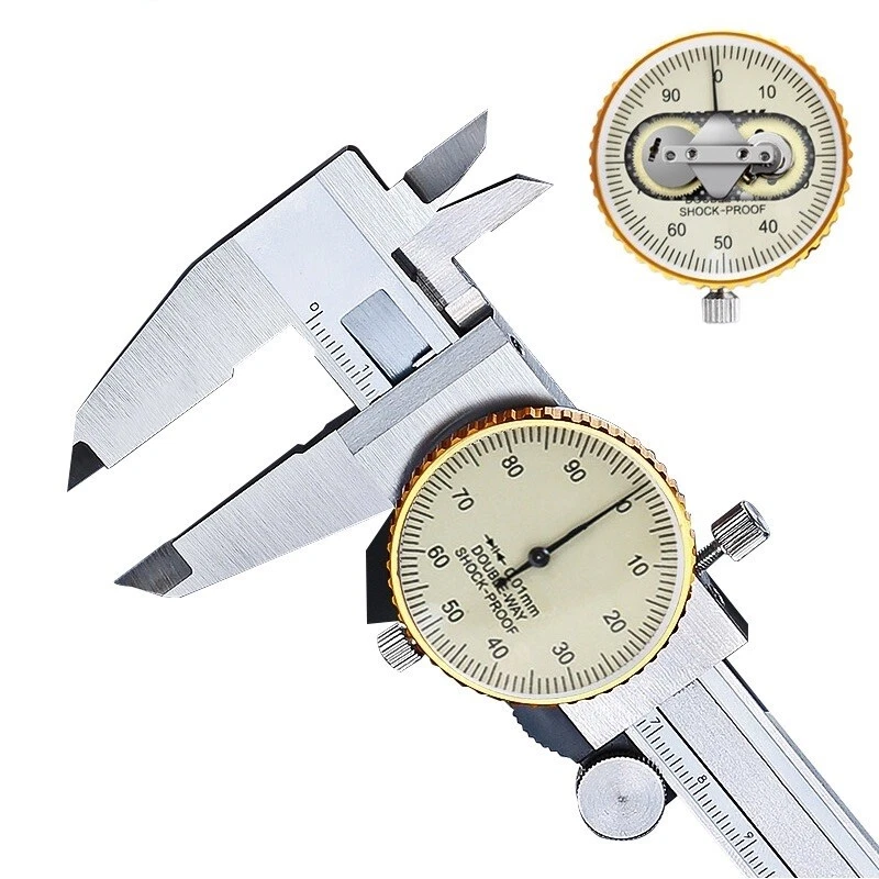 Double Way Shock Proof Metal Dial Caliper 0.01mm Stainless Steel Vernier Caliper