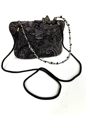 Ladies Beaded Evening Bag with Shoulder Strap and Beaded Handle