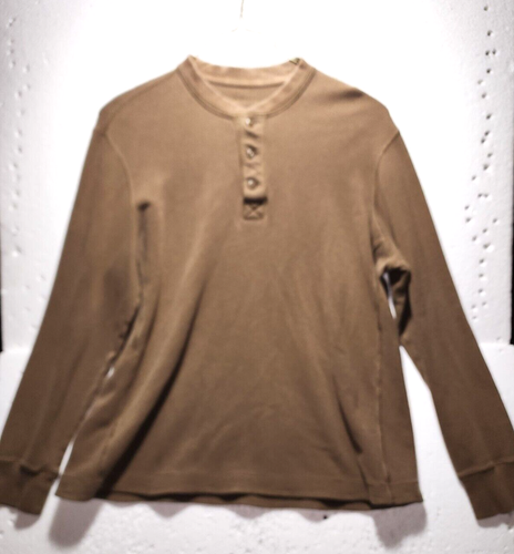 Eddie Bauer Sweater Men XL Tall Brown Quarter Button Long Sleeve Casual - Picture 1 of 15