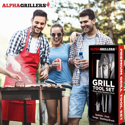 Durable 4-Piece BBQ Tool Set - Rust-Resistant Grilling Accessories for Men - Picture 8 of 8