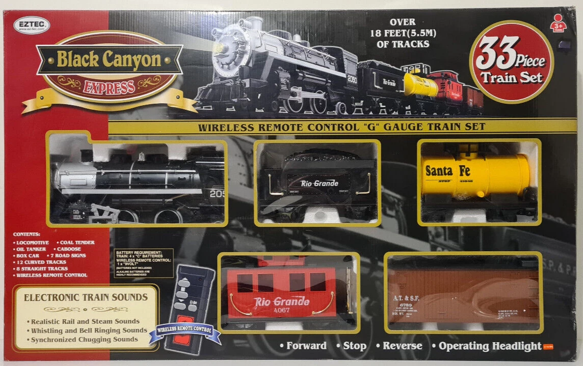 BLACK CANYON EXPRESS 33 PIECE TRAIN SET WIRELESS REMOTE CONTROL