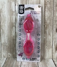Eye Pop Swim Goggles Youth Size Age 7 Pink Rhinestones Glitter UV Protection
