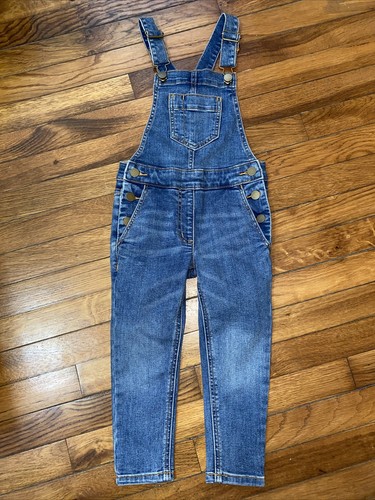 NWT $65 Crewcuts J.Crew Girls Stretch Denim Blue Jean Overalls Skinny Size 4 - Picture 3 of 12