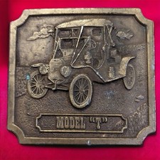 Vintage Ford Model T 1977 Bergamot Brass Works Solid Brass Belt Buckle Z5