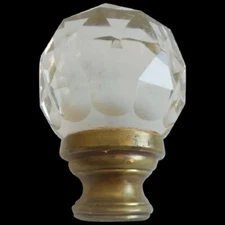 Beautiful Antique French Crystal Newel Post Finial "Boule Escalier"