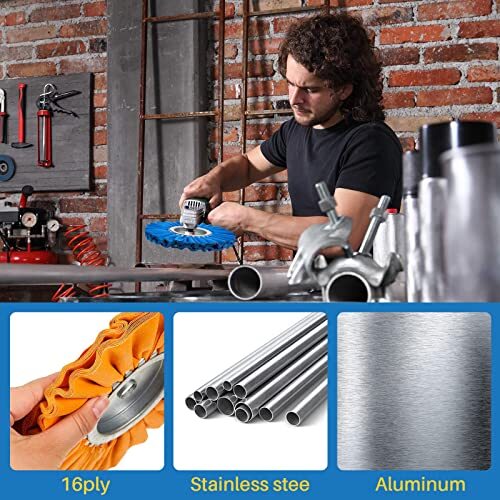 6 Pcs 8 Airway Buffing Wheel Kit Aluminum Metal Polishing Whee L& Angle