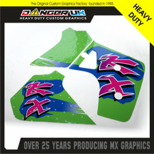 KAWASAKI KX 80 100 1988 1989 1990 MOTOCROSS TANK RAD SCOOP DECALS STICKERS