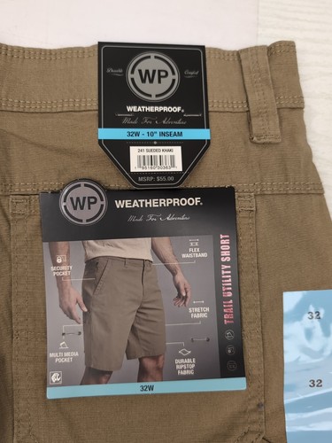 WP Weatherproof Men 10" Inseam Security Pocket Stretch Trail Utility Sz 32 AM28 - Picture 5 of 5