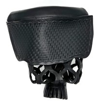 6pcs BLACK Genuine Leather Pool Table Pockets Mosaic Pattern