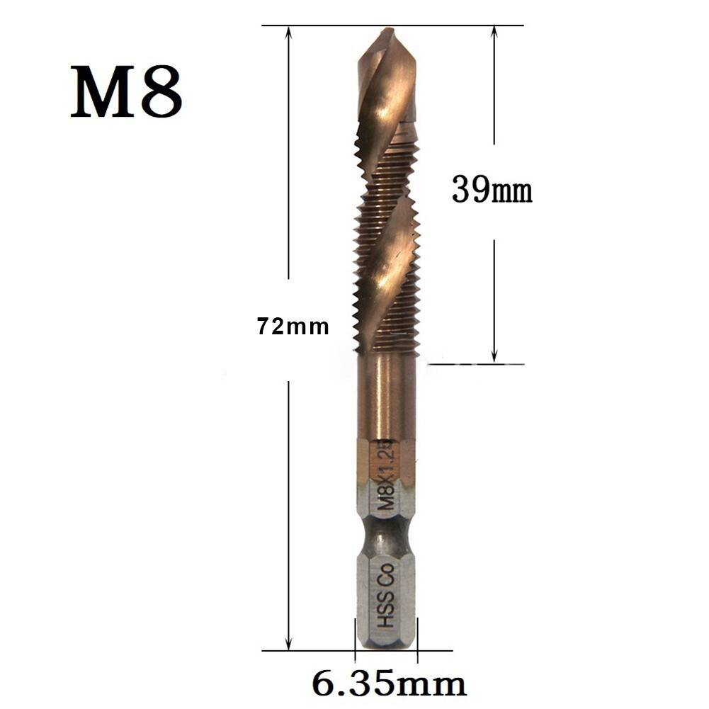 Tap Drill Bit Metalworking M5x0.8 M6x1 M8x1.25 Machine Compound Tap