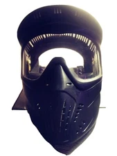 JT Paintball Mask With Chin Strap And Clear Adjustable Goggles, Black, Used