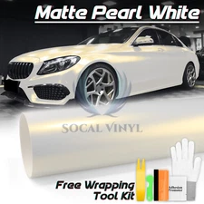 Premium Matte Pearl White to Gold Vinyl Wrap Sticker Decal Air Release Bubble
