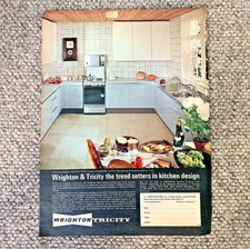 WRIGHTON TRICITY 1960s - COLLECTIBLE FRAMEABLE RETRO CLASSIC KITCHEN ADVERT