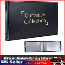 40Sheets Currency Page Paper Money Album Banknote Storage Collection Display 1PC