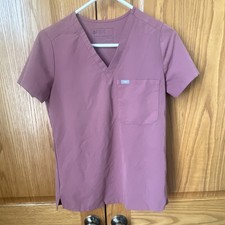 FIGS Technical Collection Women's Scrub Top XS Mauve Solid Medical
