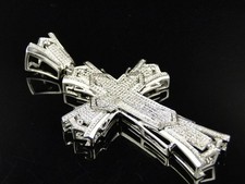 2.20CT Real MOISSANITE Passes Tester 925 Sterling Silver Large Cross Pendant