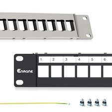 24 Port Blank Keystone Patch Panel 1U 19 Inch Rackmount Wall Mount STP UTP