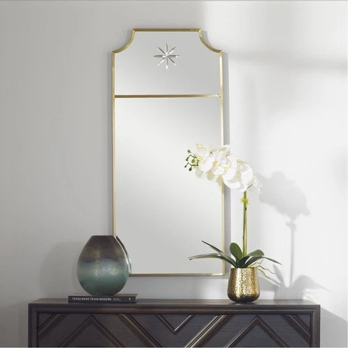 Uttermost 09748 Caddington 40 X 18 inch Satin Brushed Brass Wall Mirror, Tall - Picture 5 of 5