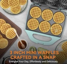 Compact Baker's Friend Mini Waffle Maker - 6x3'' Small Waffle Iron