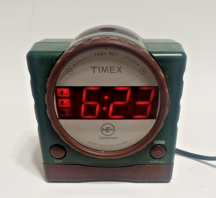 Vintage Timex Expedition Sleep To Nature Sounds Easy Set Alarm Clock T155Q