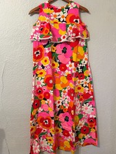 Vtg Young Hawaii Sz S Floral Maxi Dress Colorful Tropical Floral Boho Festival