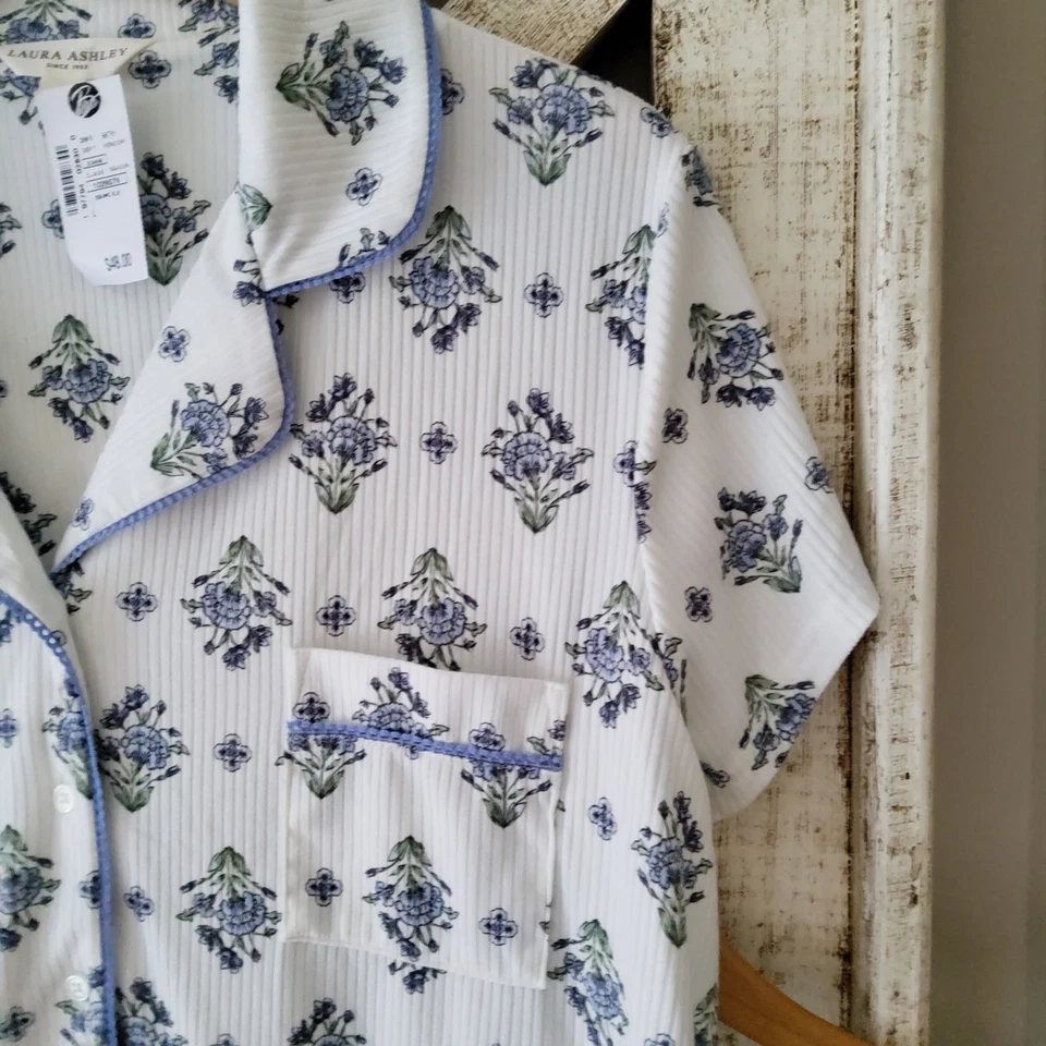 Laura Ashley женщин большой 2 изделия Sleepwear пижамы шорты комплект на пуговицах цветочный - Изображение 3 из 4