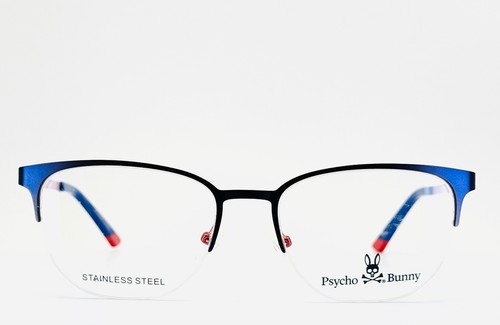 PSYCHO BUNNY PB123-3 Blau Orange Unisex Panto Halbrand Brille 53-18-140 B:41 - Bild 5 von 16