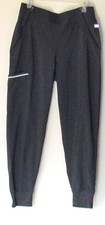 Gray Scrub Jogger Pants Women's Medium Cherokee Infinity Logo Zip Pockets Cargo