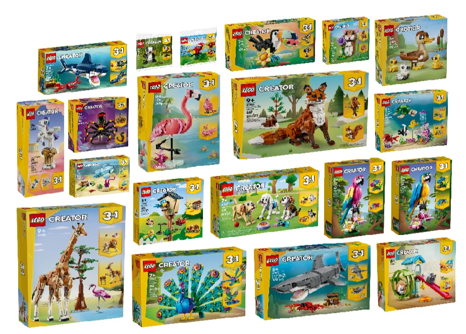 LEGO CREATOR Tiere Zoo Tiger Löwe Hai Fische Vogel Hund Papagei Afrika Pet 3in1 - Bild 1 von 1