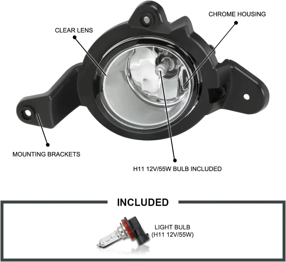 适用于 2018 - 2019 年丰田 C-HR CHR 透明雾灯 + 开关线套件左 + 右 — 第 4/4 张图片
