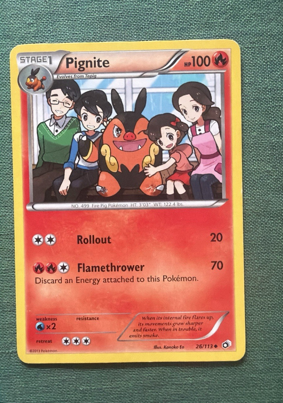 Pignite 26/113 Legendary Treasures Regular Uncommon Stage 1 100 HP EN 2013