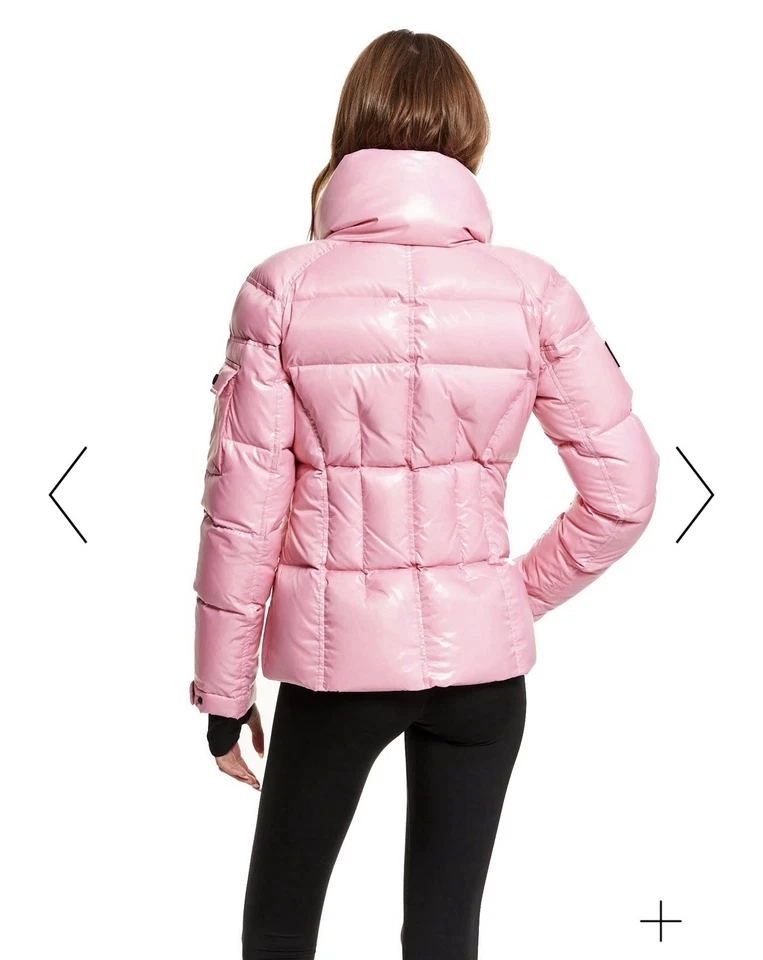 $475 Sam. Chaqueta acolchada de nailon de plumón de ganso estilo libre color rosa FIJI talla L ~ ÚLTIMA Foto 3 de 4