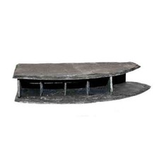 Ceramic Nature Slate Hotel Angle Left Aquarium Ornament - Single Tier | Fish Hid