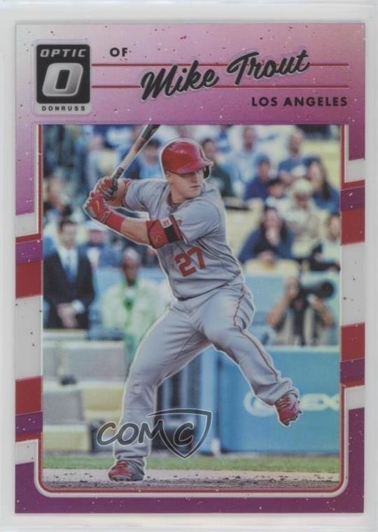 2017 Panini Donruss Optic Purple Prizm Mike Trout #107 07fs
