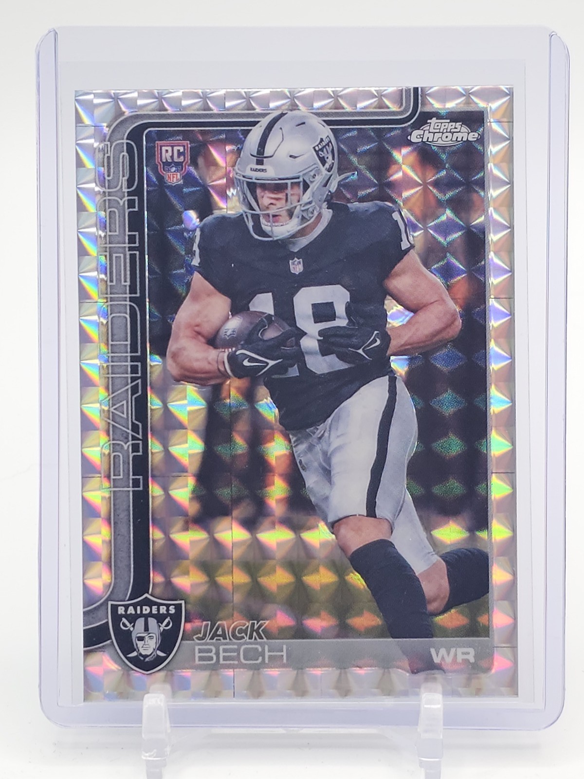 JACK BECH 2025 TOPPS CHROME GEOMETRIC REFRACTOR ROOKIE #388 RAIDERS Q0785