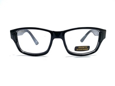 NEW Switch Magnetic Interchange Shiny Black Wrap Glasses Zealot 54 15 132