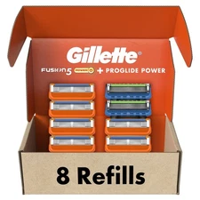 Gillette Men's Razor Blade Refills, 6 Fusion5 Cartridges, 2 Pro.