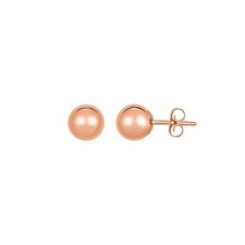Classic Round Stud Earrings in 14k Rose Gold 7.00 mm