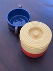 Bauer Pottery Stacking Storage Dishes LACMA 2001 Primary colors  5" rare find