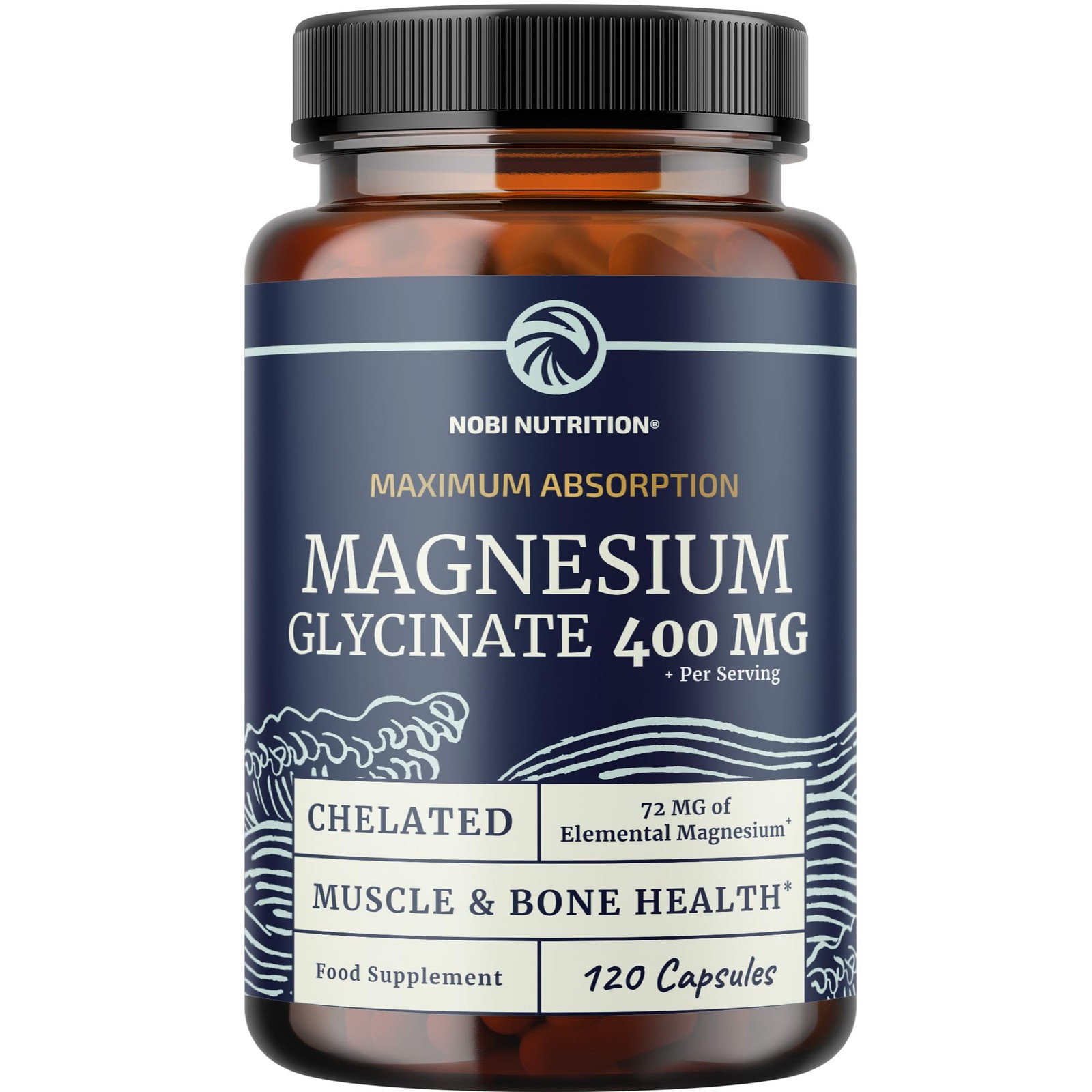 Magnesium Glycinate 400mg Chelated Bisglycinate for Muscle Relaxation Bones