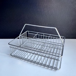 Stainless Steel 6-Compartment Drink Utensil Caddy / Storage Organizer