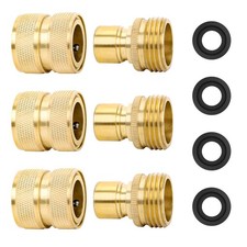 Brass Full Flow Garden Hose Quick Release Connect Adaptor Fitting, Full Port ...