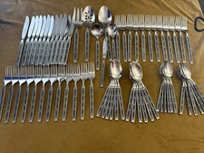 SERVICE FOR 12 + Serving Set GORHAM Stainless Flatware HACIENDA MCM EXC-MINT
