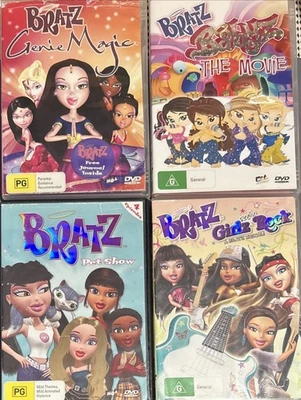 Bratz DVDS X 4 - Baby The Movie ' genie Magic, Pet Show Girls Rock Movie PAL 4 - Image 1 of 4