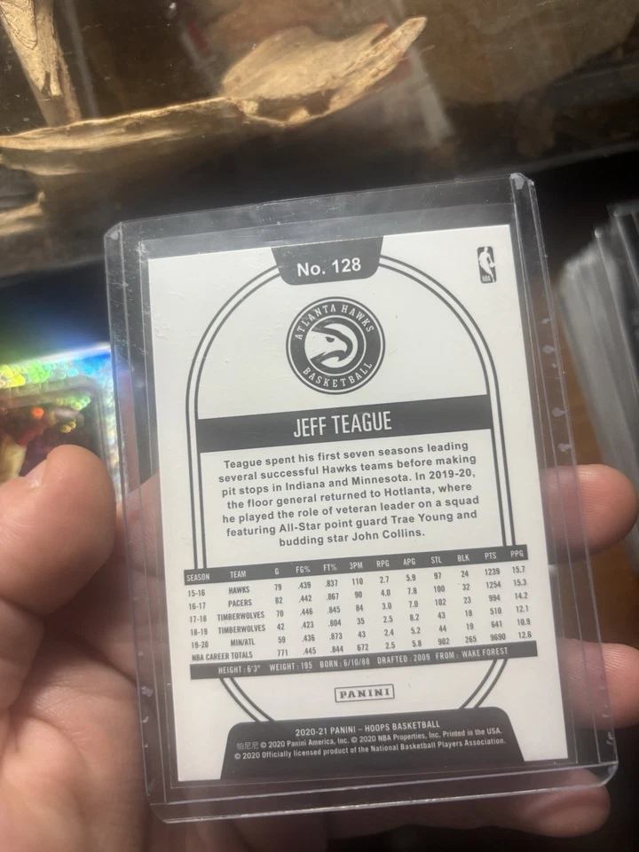 Panini NBA HOOPS 2020-21 Jeff Teague #128 Red Explosion/15 Foto 2 de 2