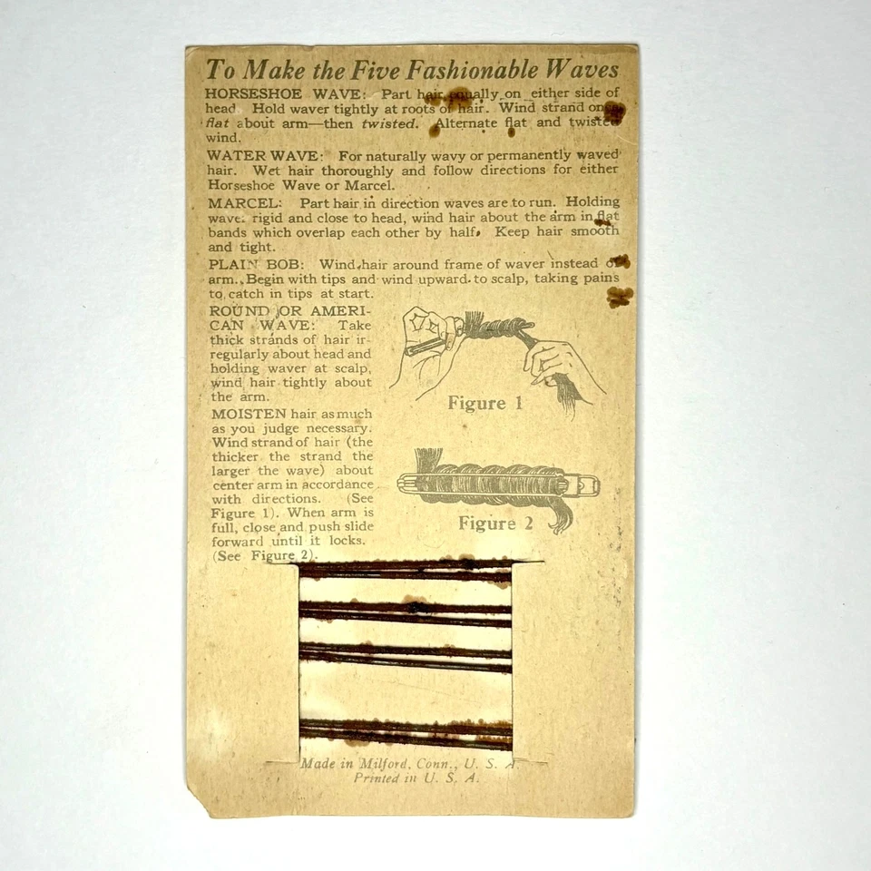 Antiguo/Vintage Juego de 4 Pinzas de Cabello con Aleta 1922 Nell Brinkley en Tarjeta  Foto 2 de 4