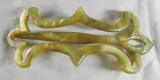 Vintage Plastic Hair Clip - Green Mother of Pearl look - 3 5/8" long